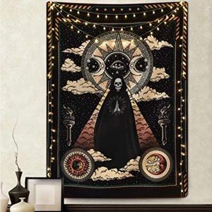 Skull Tapestry Solar Iris